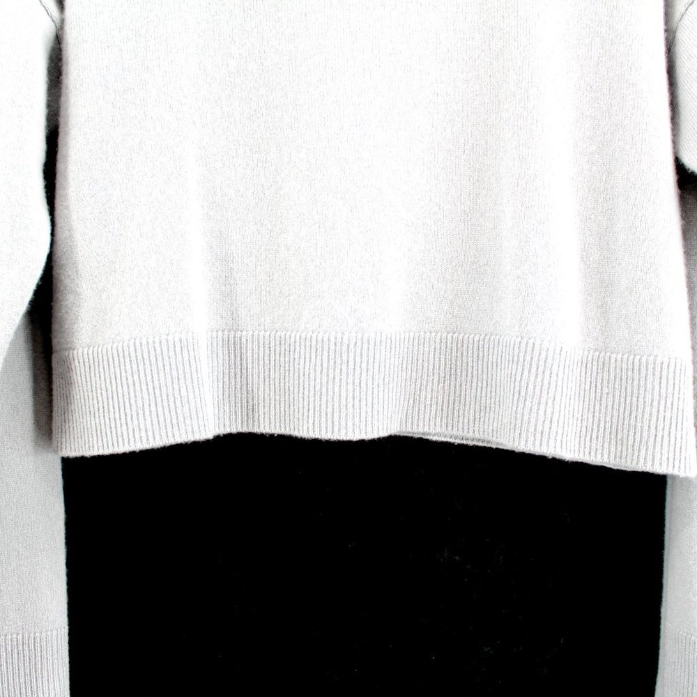 Sablyn 100% Cashmere Turtleneck/Cowl Sweater Boxy Cropped Long Sleeve Light Blue - Picture 10 of 11